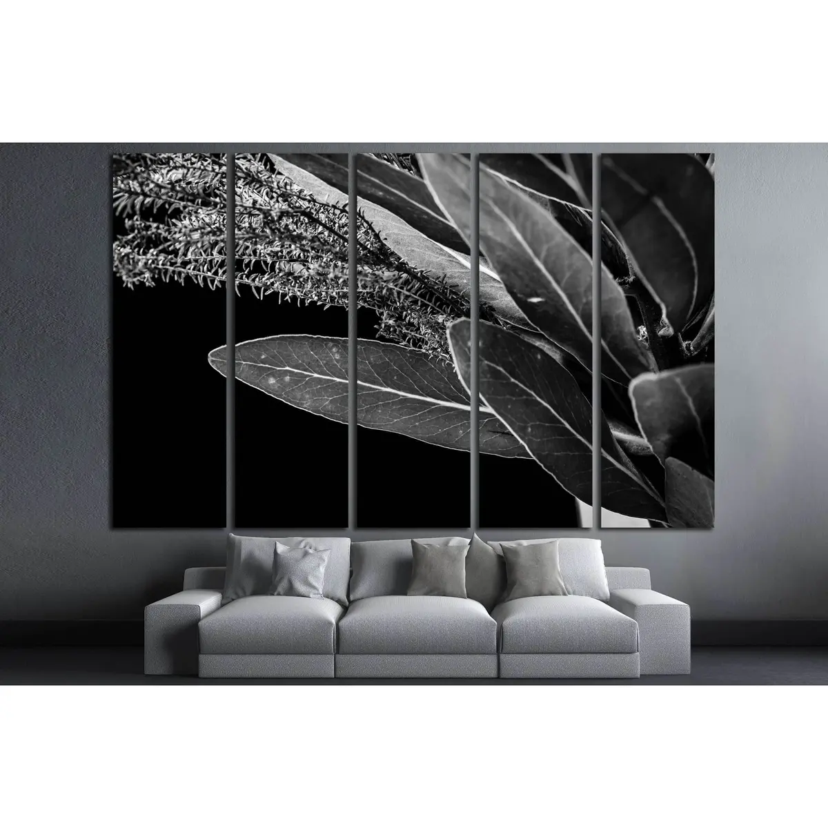 Protea Leaf and Flower Closeup Canvas Wall Art – Ready-to-Hang Print #2827 - Image 3