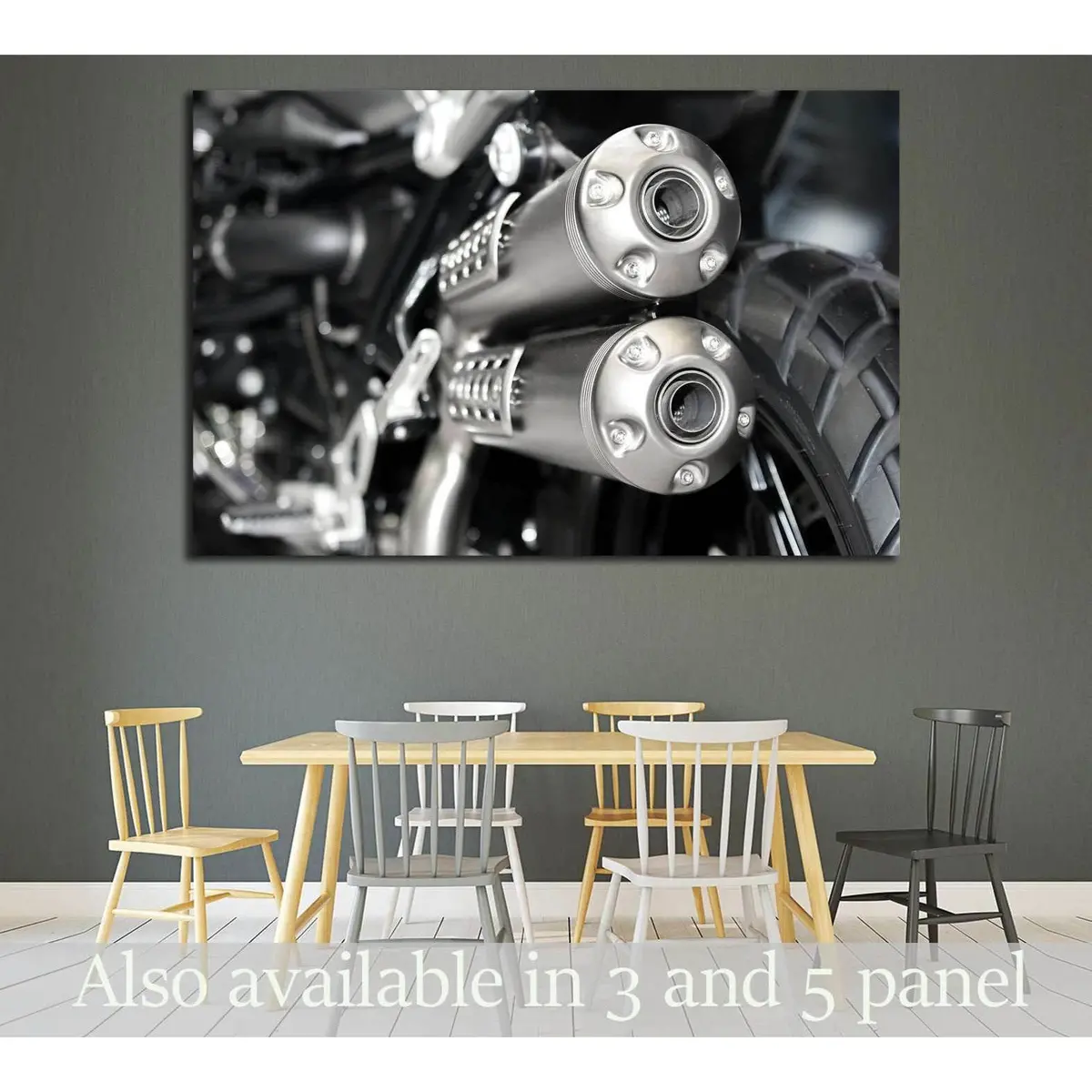 Closeup Of Exhaust Or Intake Of Racing Motorcycle №1887 Ready To Hang Canvas Print 1