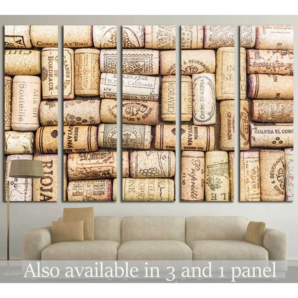 Abstract Wine Cork Texture Canvas Print – Ready-to-Hang Wall Art #1917