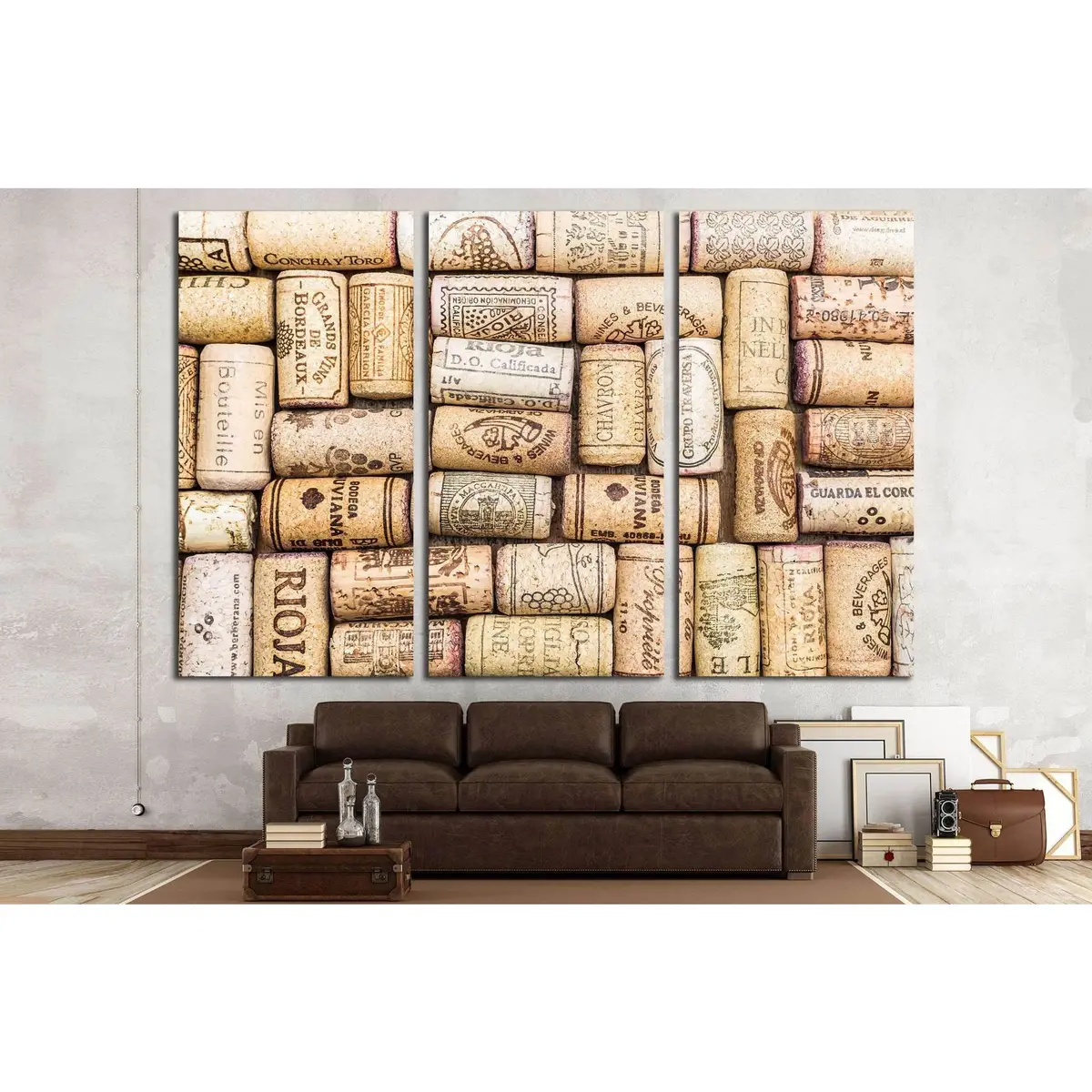Closeup Pattern Background Of Many Different Wine Corks №1917 Ready To Hang Canvas Print 5