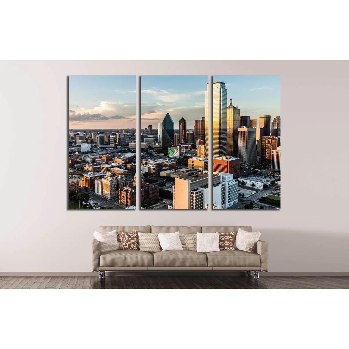 Clouds Float Across The Sky In The Setting Sun Of Downtown Dallas, Dallas, Circa №2208 Ready To Hang Canvas Print 5