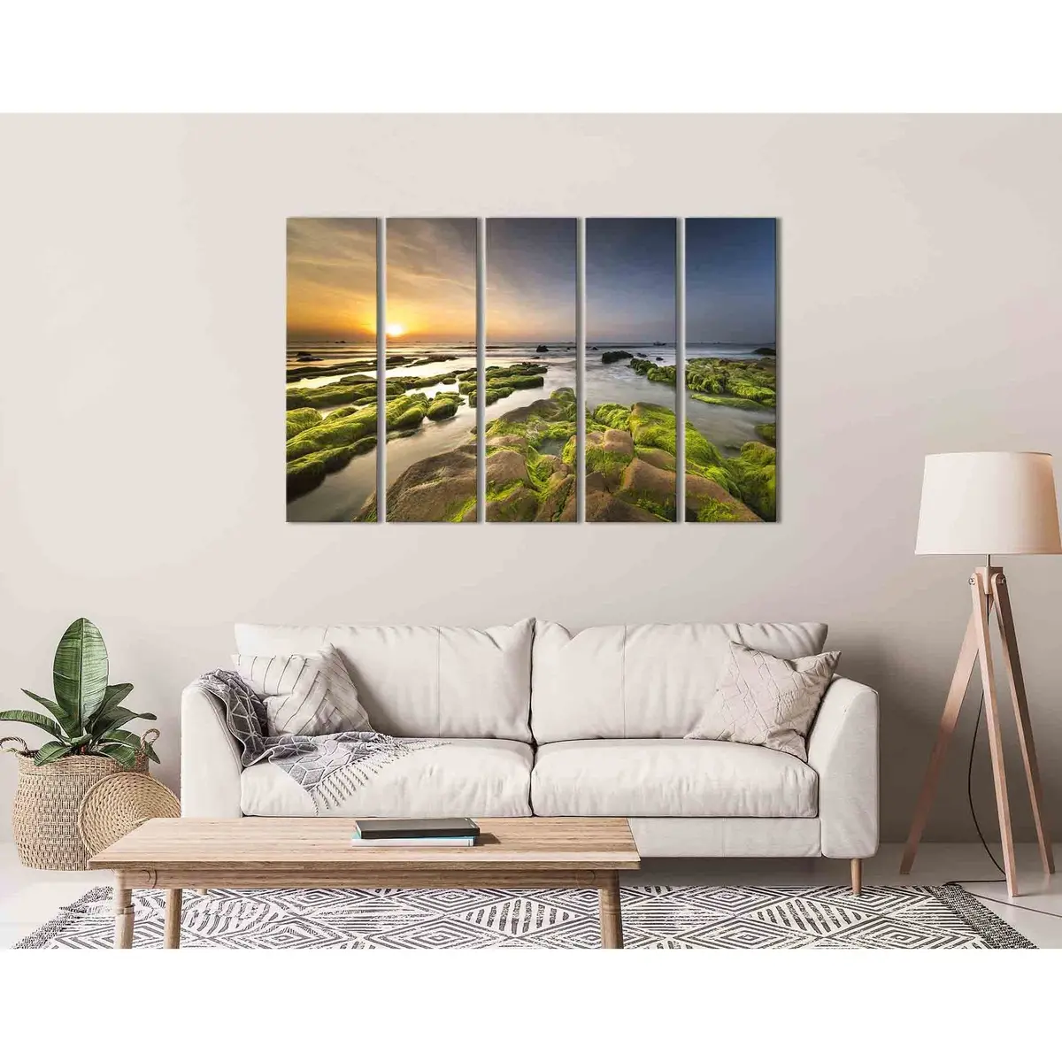 Coast Sunrise D1222 Premium Canvas Wall Art Print - Image 3