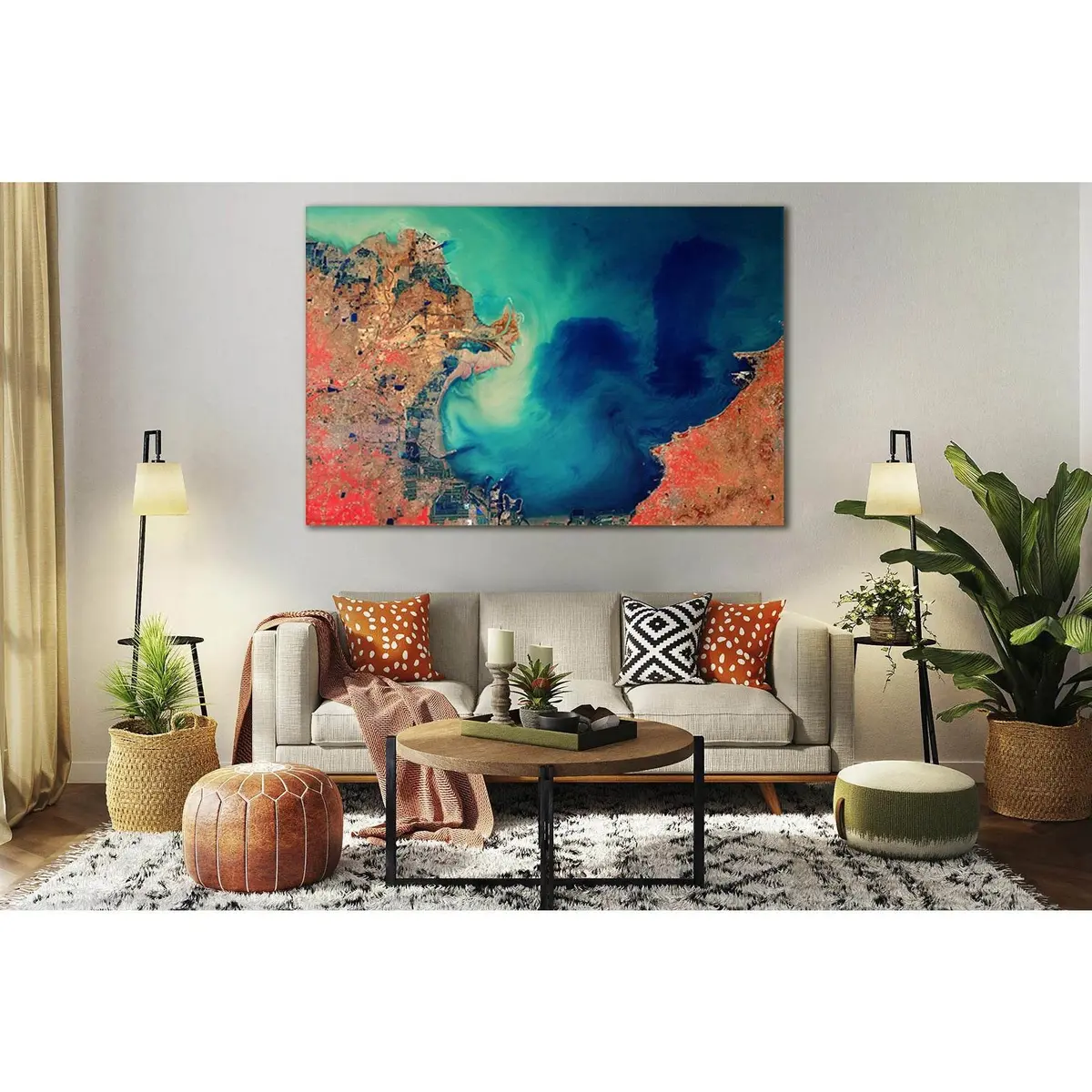 Coastal City Aerial View №Sl133 Ready To Hang Canvas Print 1