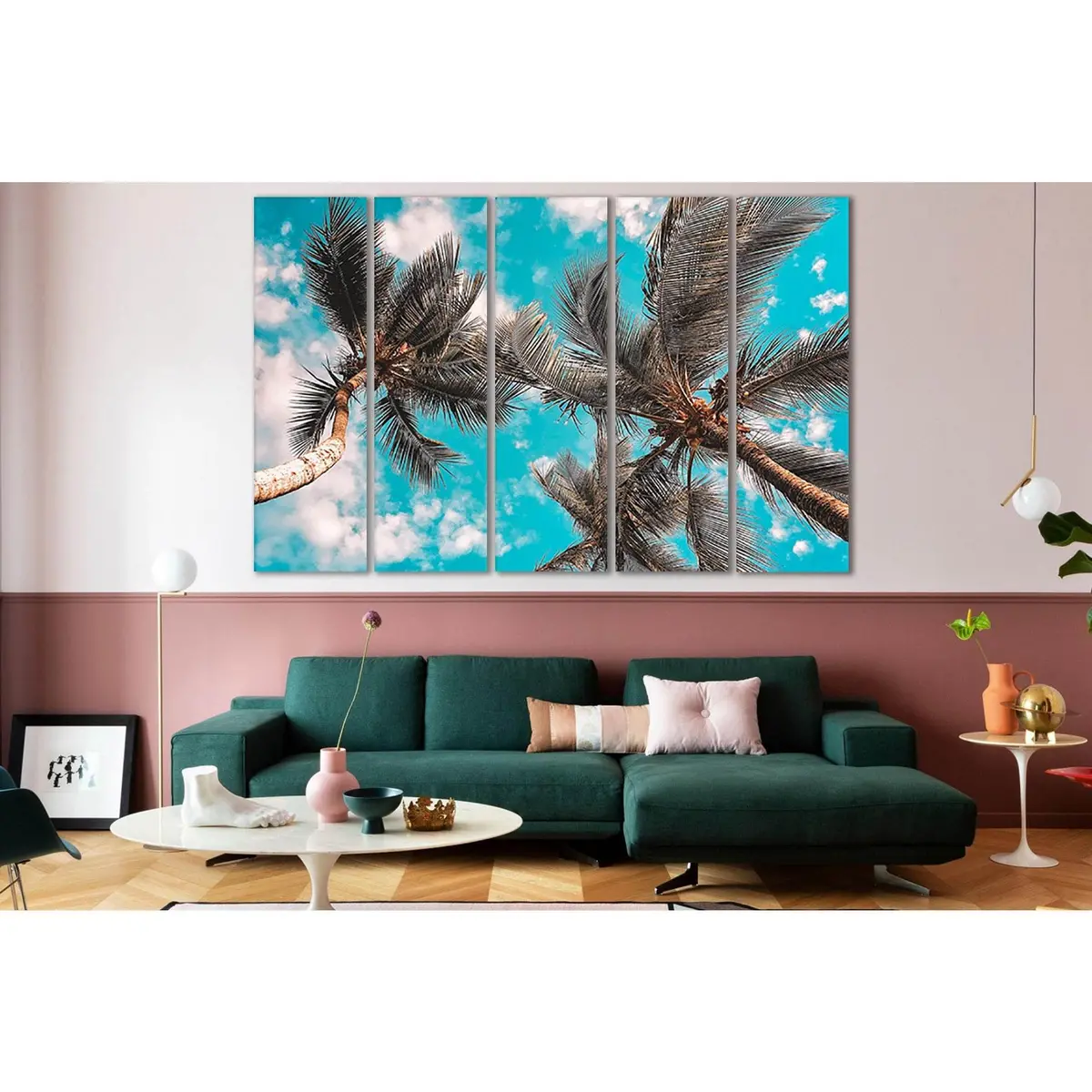 Tropical Coconut Tree Canvas Art Print with Blue Sky – Ready-to-Hang Wall Decor