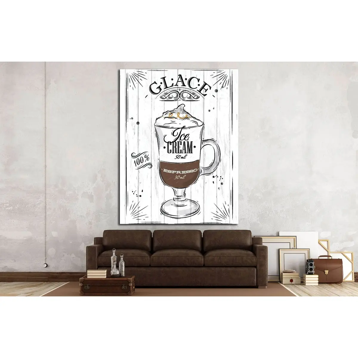 Cofe. Ice Cofe. Espresso №4580 Ready To Hang Canvas Print 3