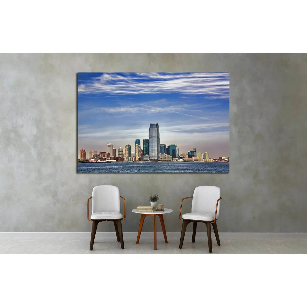 Colgate Center Rising From The Hudson Riverfront In Jersey City №1710 Ready To Hang Canvas Print 2