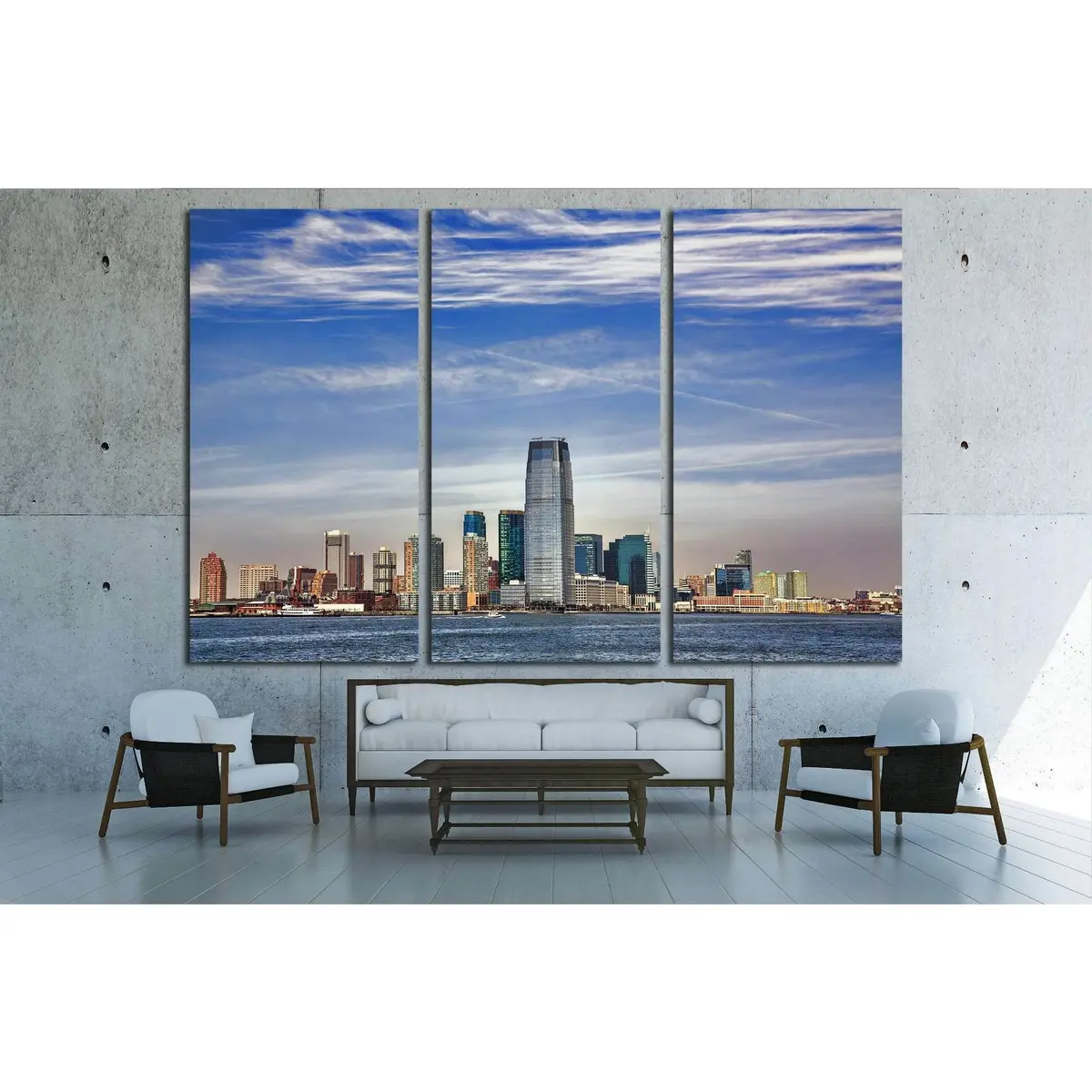 Colgate Center Rising From The Hudson Riverfront In Jersey City №1710 Ready To Hang Canvas Print 5