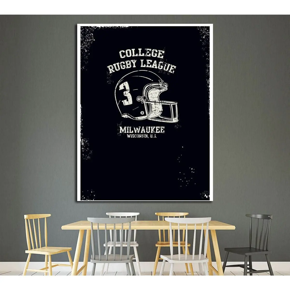 College Rugby League Milwauke №4593 Ready To Hang Canvas Print 1