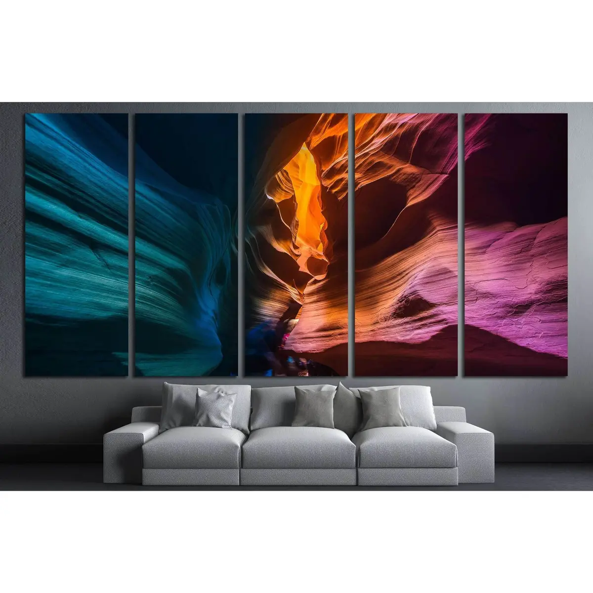 Vibrant Rock Formations of Antelope Canyon, Arizona — Ready-to-Hang Canvas Wall Art - Image 3