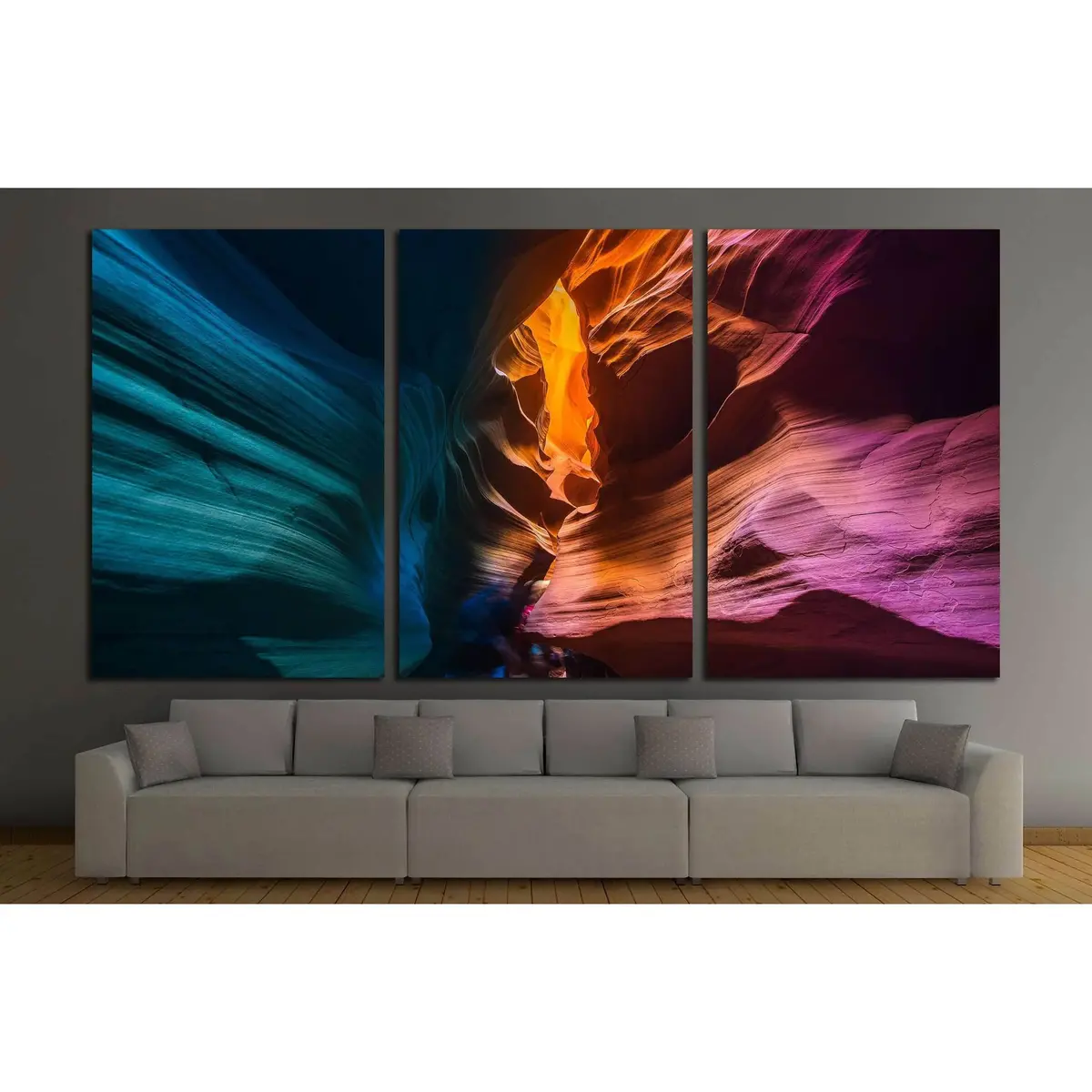 Colored Rock Formations. Canyon Antelope, Arizona №3208 Ready To Hang Canvas Print 5
