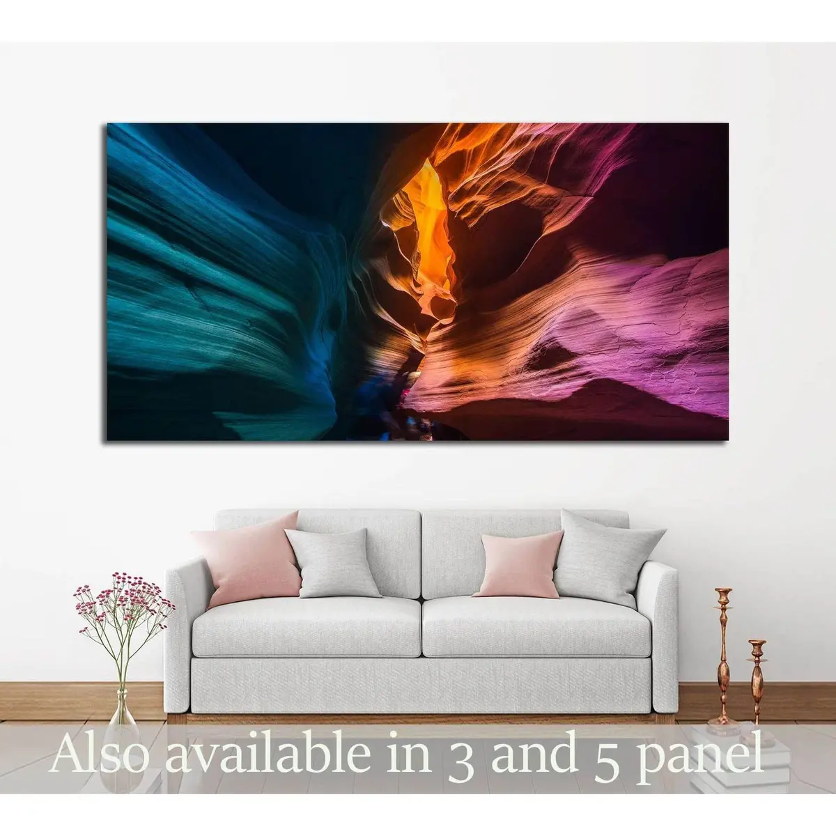Colored Rock Formations. Canyon Antelope, Arizona №3208 Ready To Hang Canvas Print 1