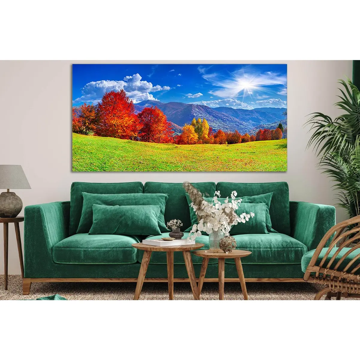 Colorful Autumn Panorama Of The Mountains №Sl655 Ready To Hang Canvas Print 1