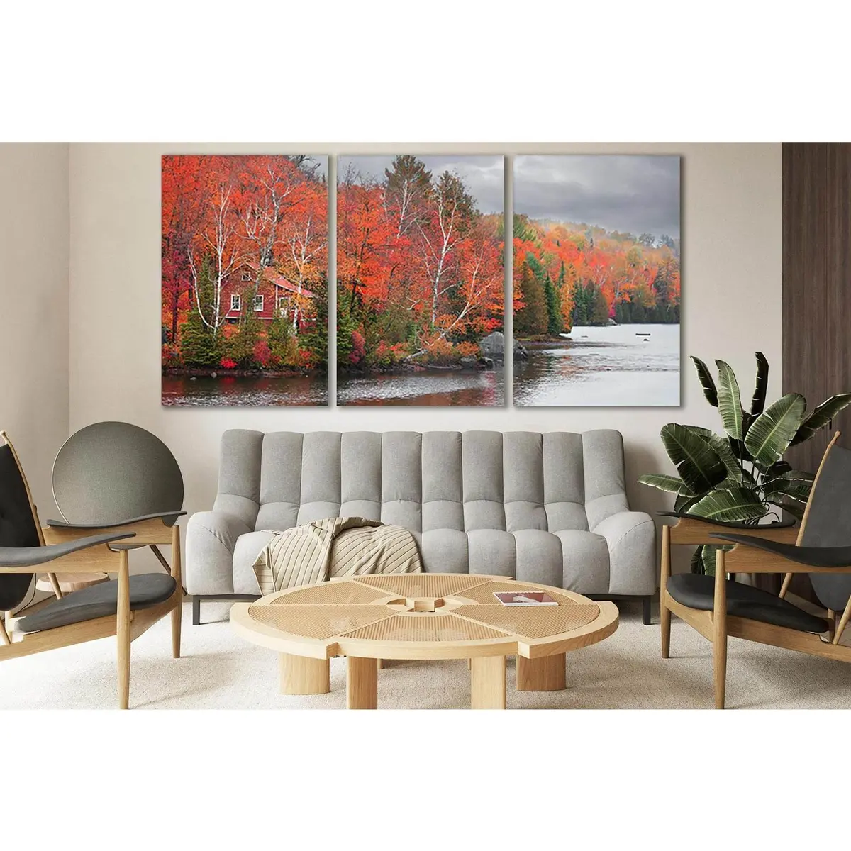 Colorful Autumn Trees By The Lake №Sl659 Ready To Hang Canvas Print 5