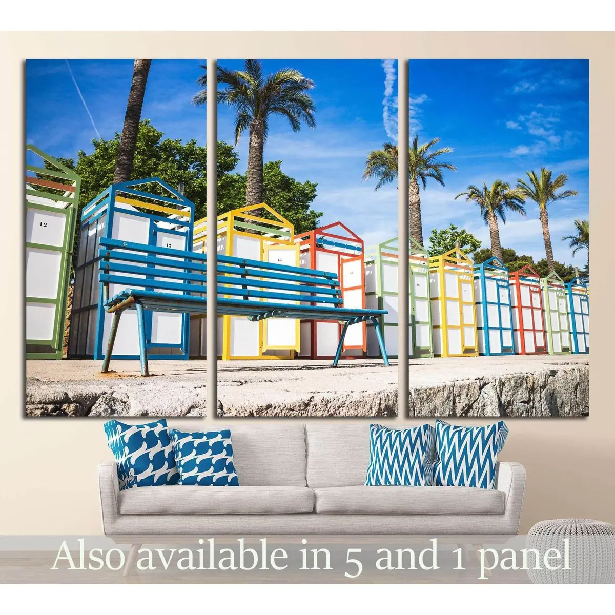 Colorful Beach Houses Of Sagaro, Costa Brava №1208 Ready To Hang Canvas Print 5