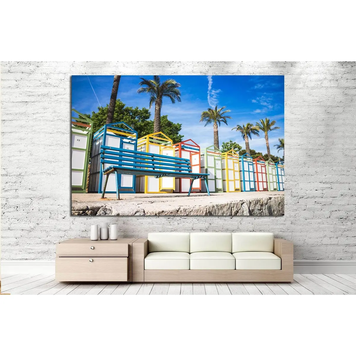 Colorful Beach Houses Of Sagaro, Costa Brava №1208 Ready To Hang Canvas Print 3