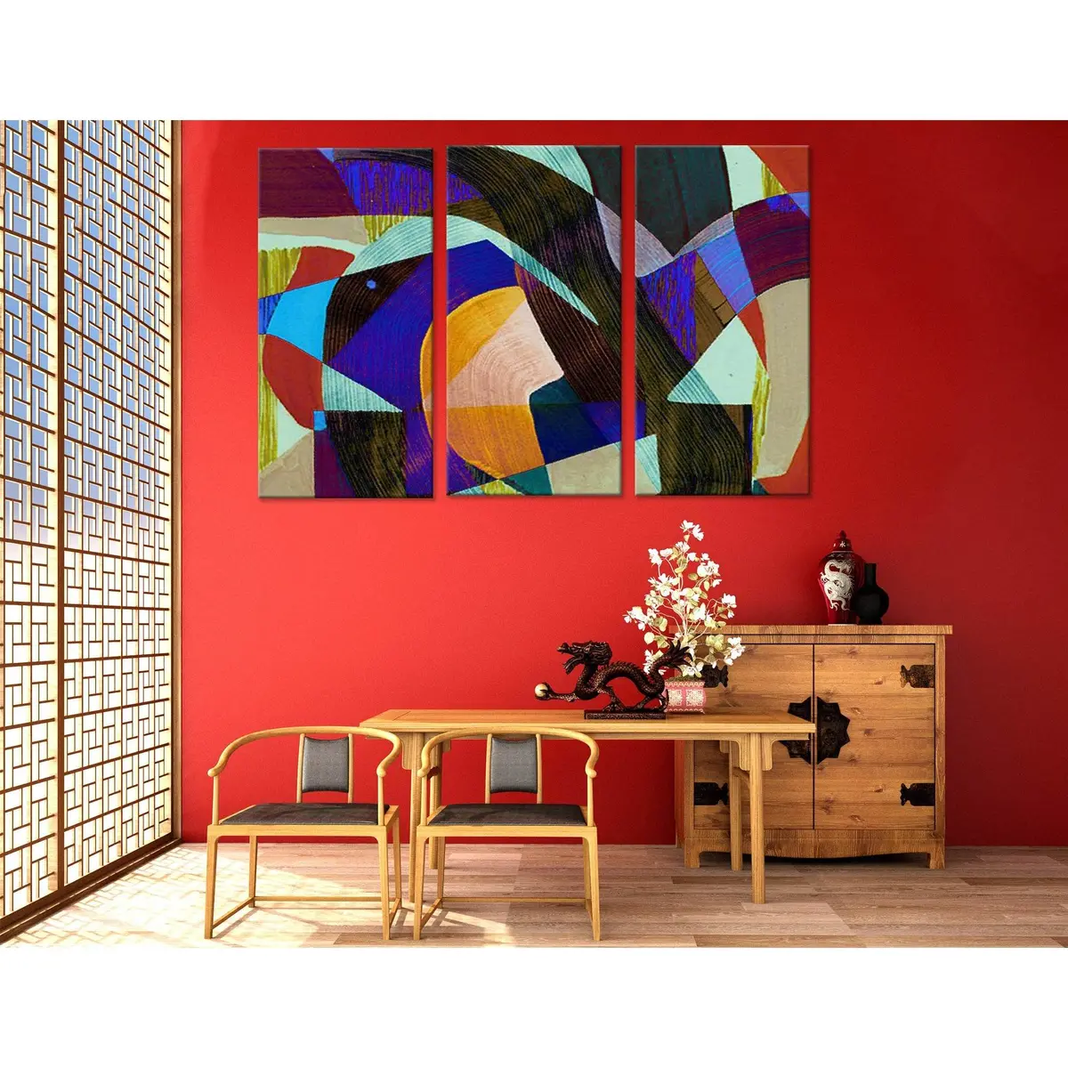 Colorful Geometry Abstract №04322 Ready To Hang Canvas Print 5