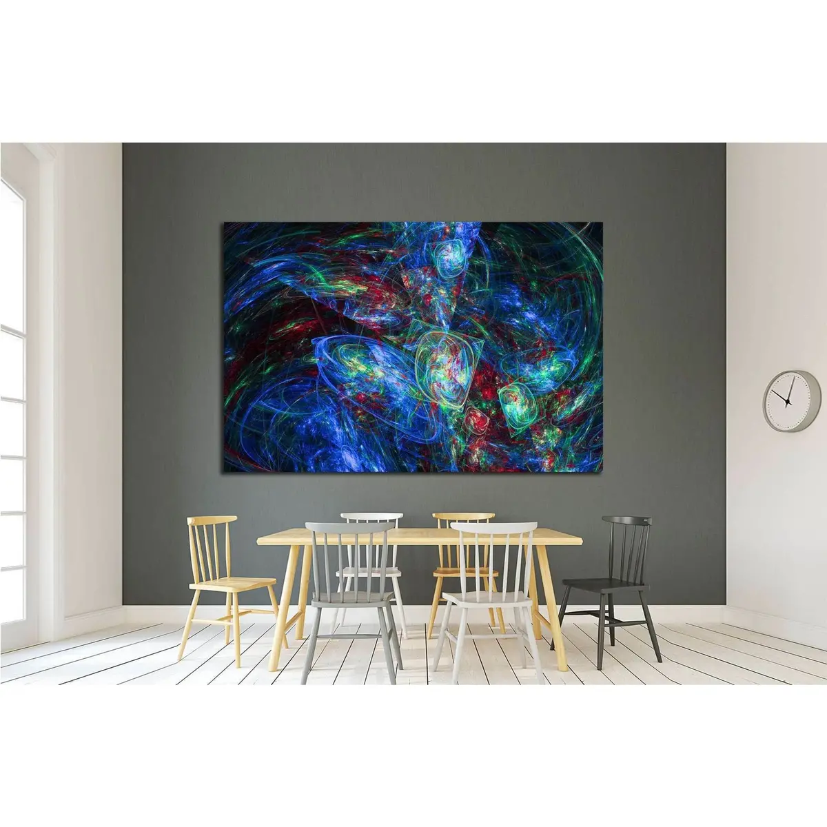 Colorful Glowing Abstract Pattern, Fractal For Background №1588 Ready To Hang Canvas Print 3