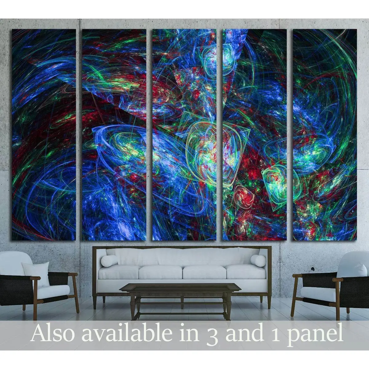 Vibrant Fractal Canvas Art – Glowing Abstract Background Print, Ready-to-Hang Wall Decor