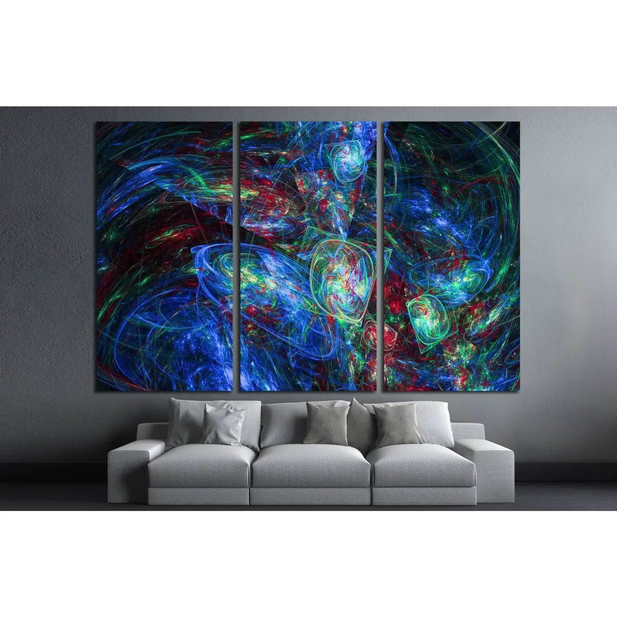 Colorful Glowing Abstract Pattern, Fractal For Background №1588 Ready To Hang Canvas Print 5