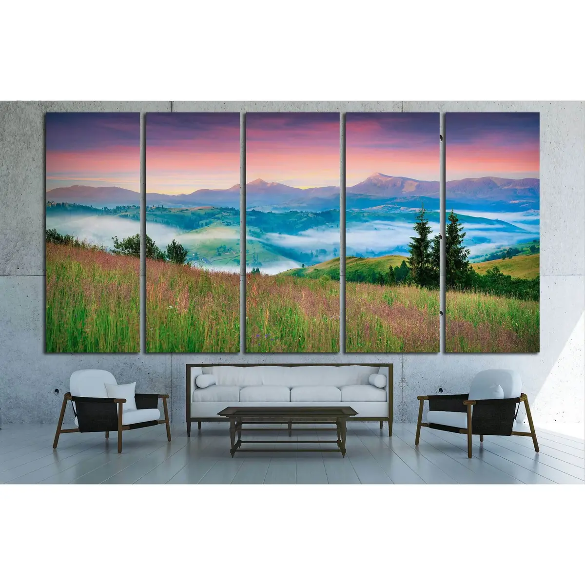 Vibrant Sunrise Over the Carpathian Mountains — Ready-to-Hang Canvas Wall Art - Image 3