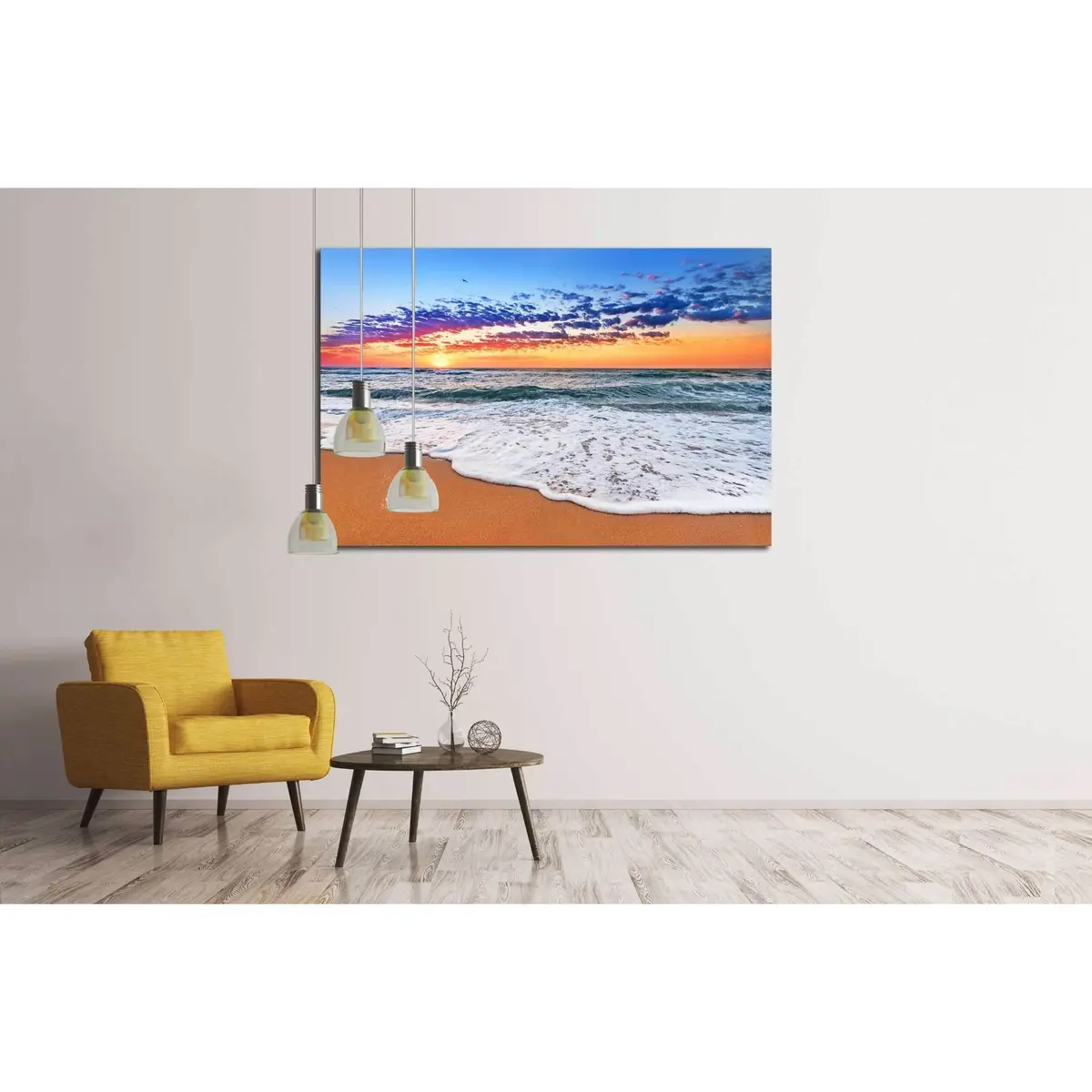 Colorful Ocean Beach Sunrise. №3085 Ready To Hang Canvas Print 3