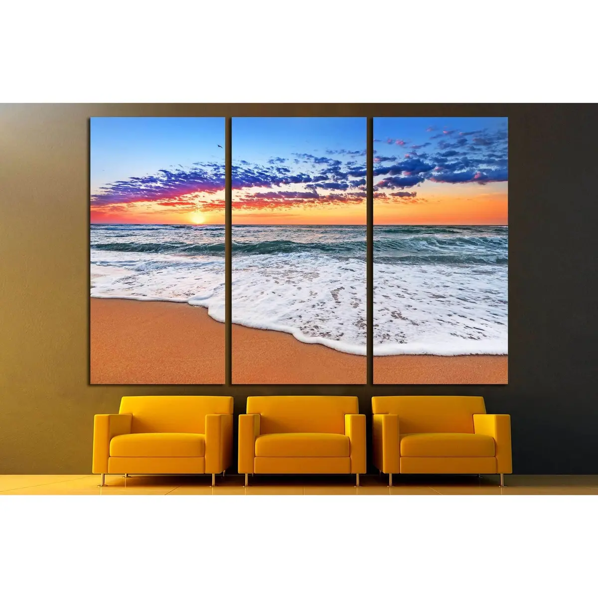Colorful Ocean Beach Sunrise. №3085 Ready To Hang Canvas Print 5