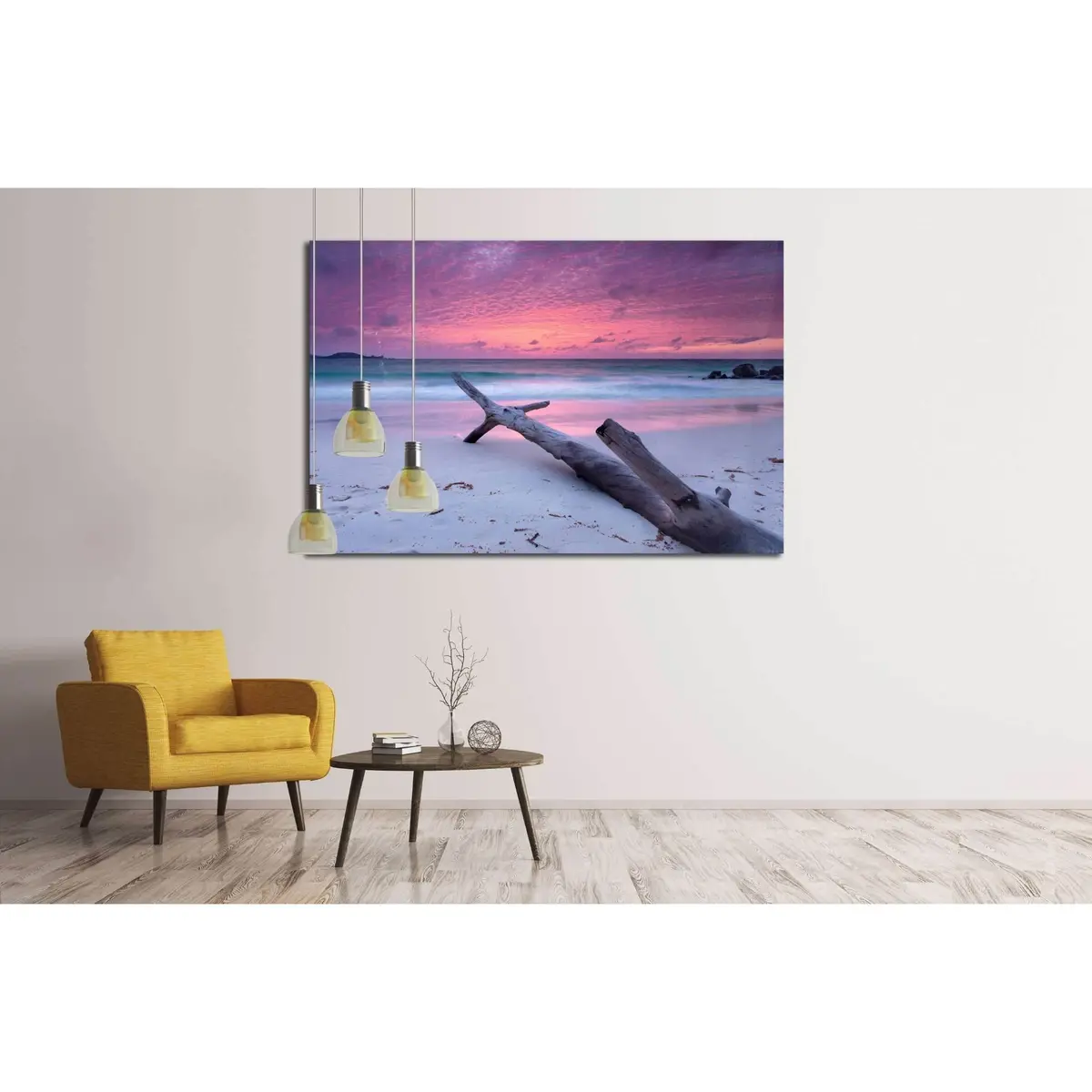 Colorful Romantic Sundown On Tropical Beach At Seychelles Island №2513 Ready To Hang Canvas Print 3