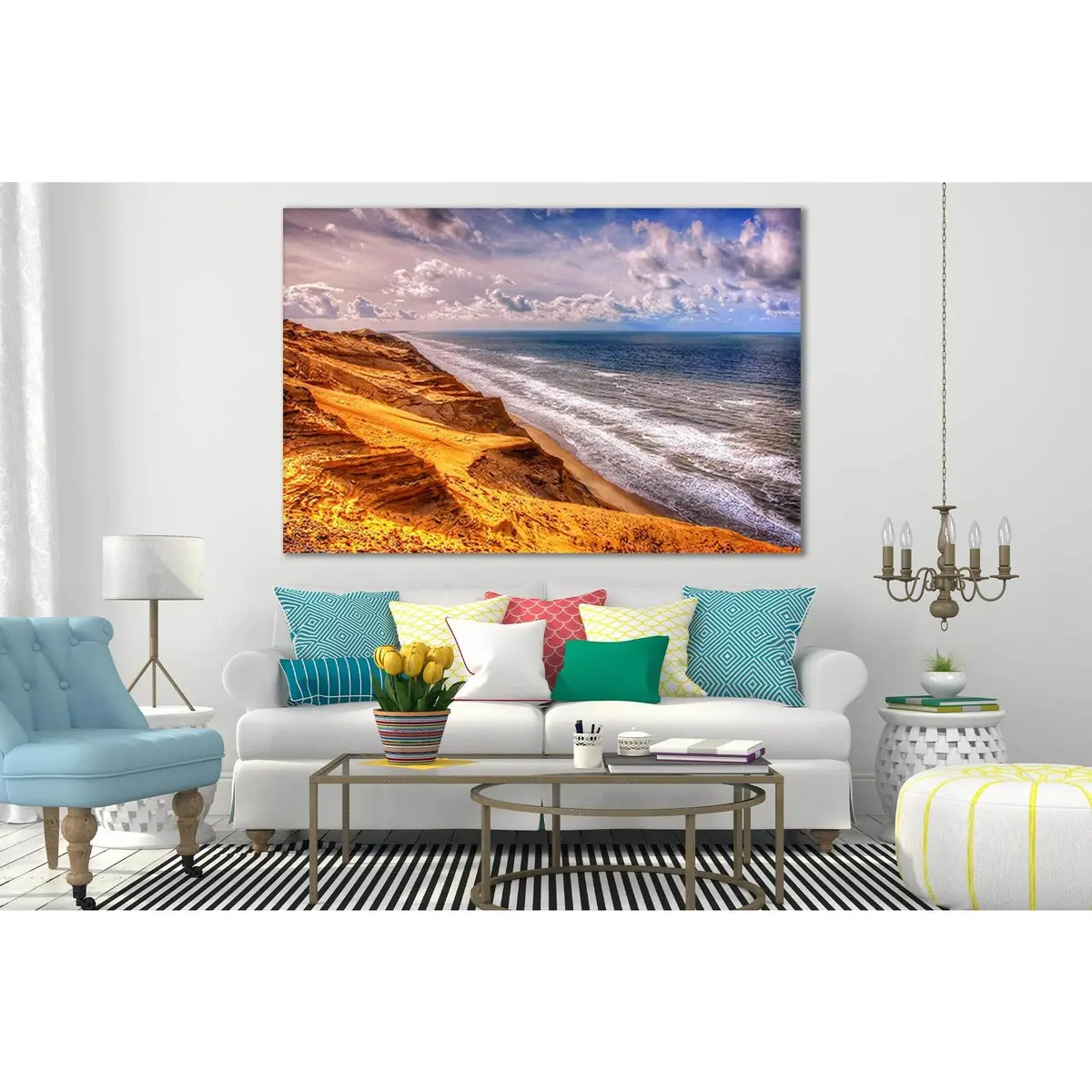 Colorful Sandy Seashore №Sl202 Ready To Hang Canvas Print 1