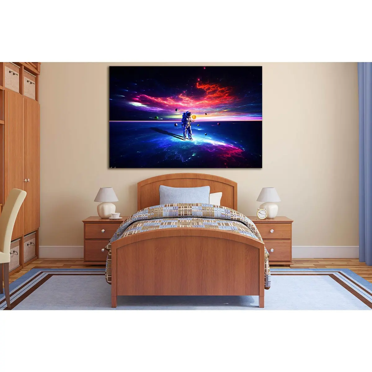 Colorful Space And Astronaut №Sl387 Ready To Hang Canvas Print 1