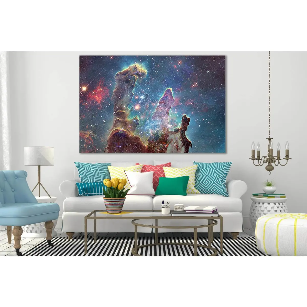 Colorful Space Nebula №Sl409 Ready To Hang Canvas Print 1