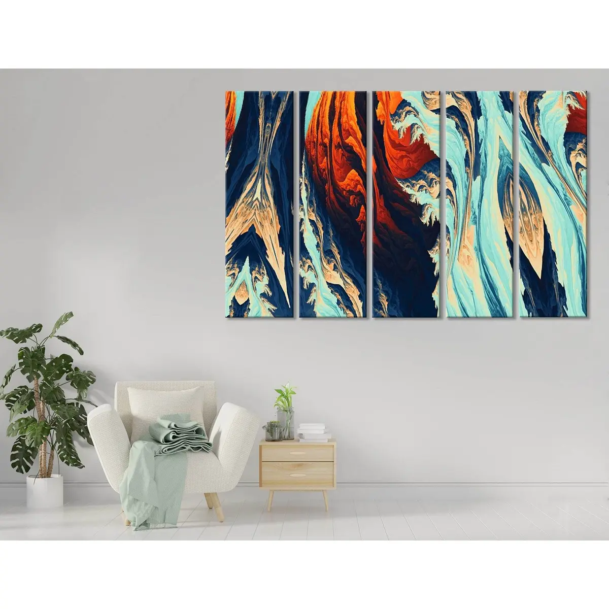 Vibrant Abstract Canvas Art Print #04404 – Pre-Stretched & Ready to Hang