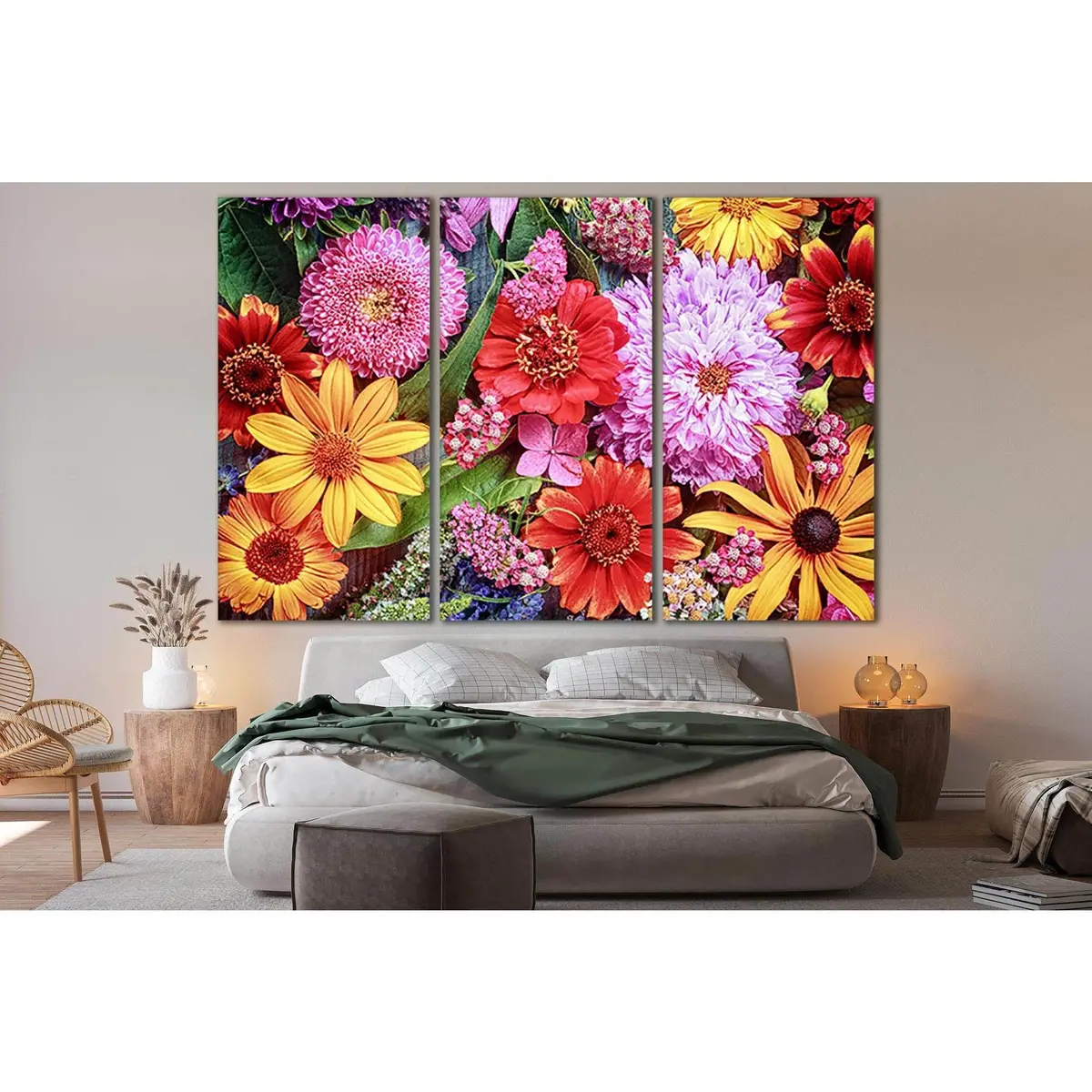 Colorful Summer Flowers In Rainbow Colors №Sl707 Ready To Hang Canvas Print 5
