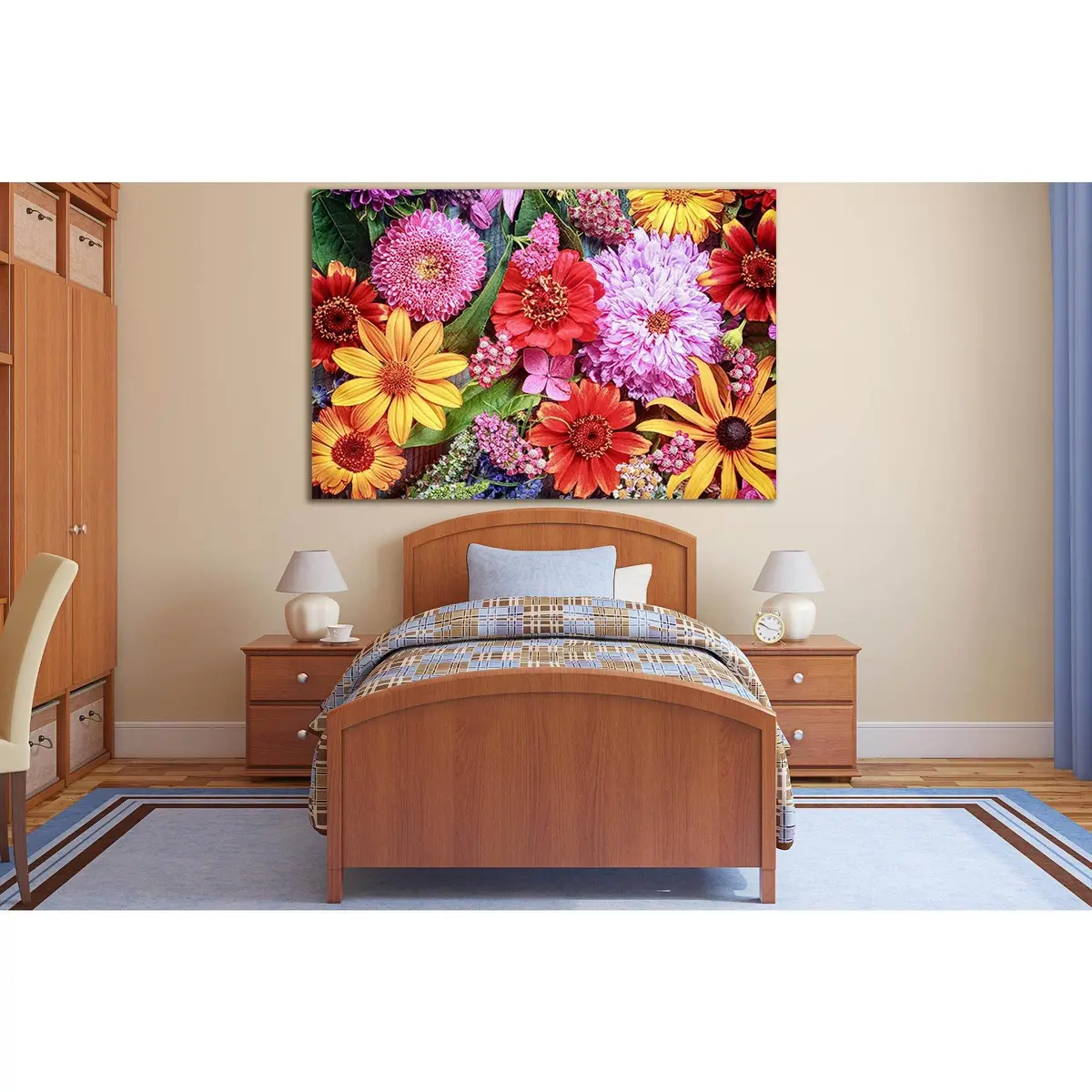 Colorful Summer Flowers In Rainbow Colors №Sl707 Ready To Hang Canvas Print 2