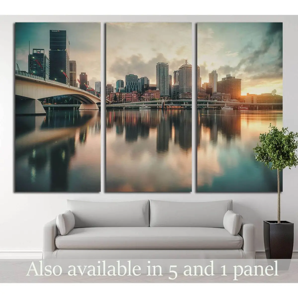 Colorful Sunrise In Brisbane №2724 Ready To Hang Canvas Print 5