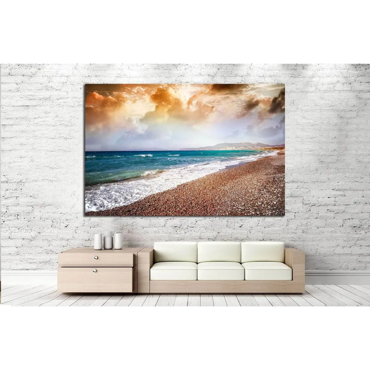 Colorful Sunset On The Sea №844 Ready To Hang Canvas Print 3