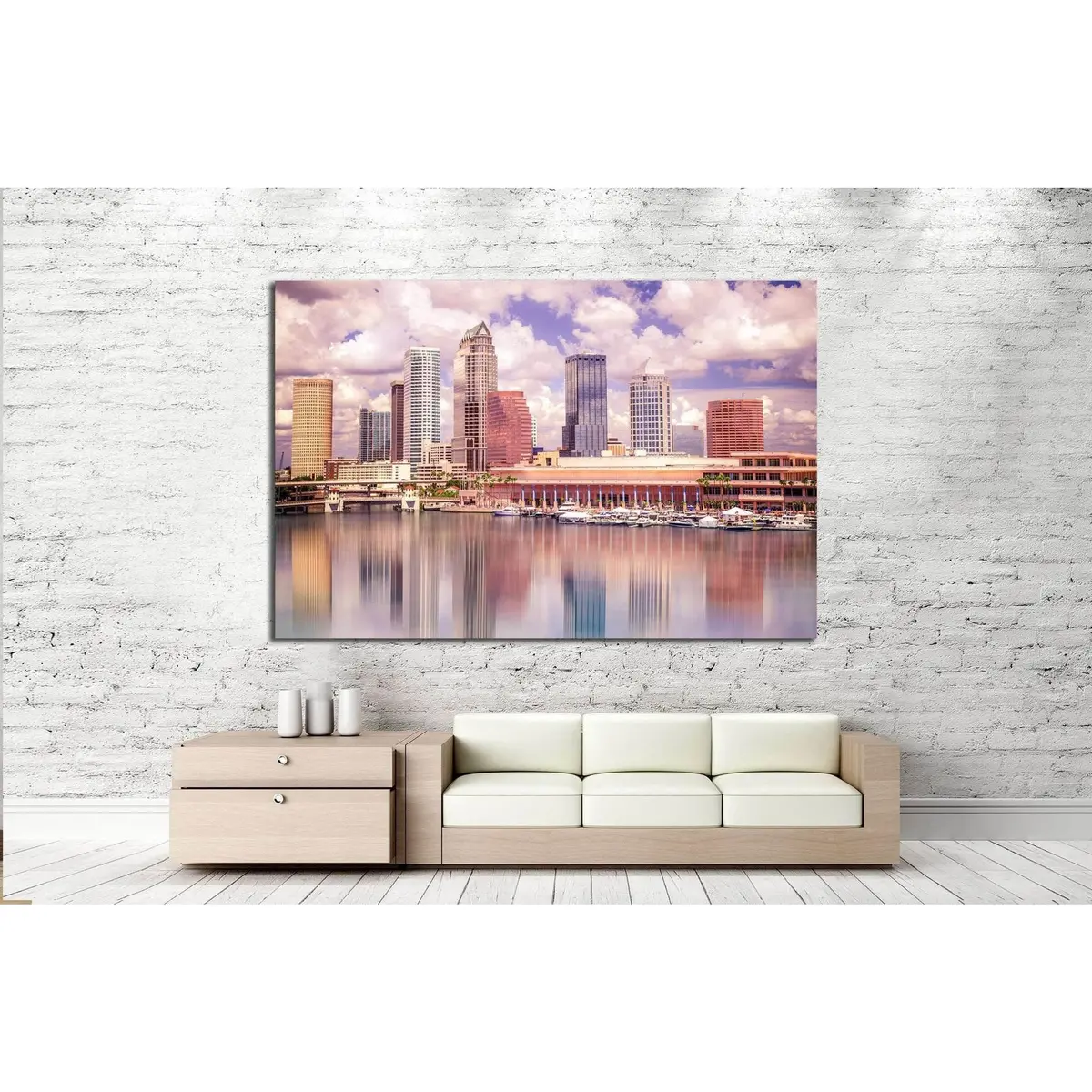 Colorful Tampa Florida Skyline And Bay №1759 Ready To Hang Canvas Print 2