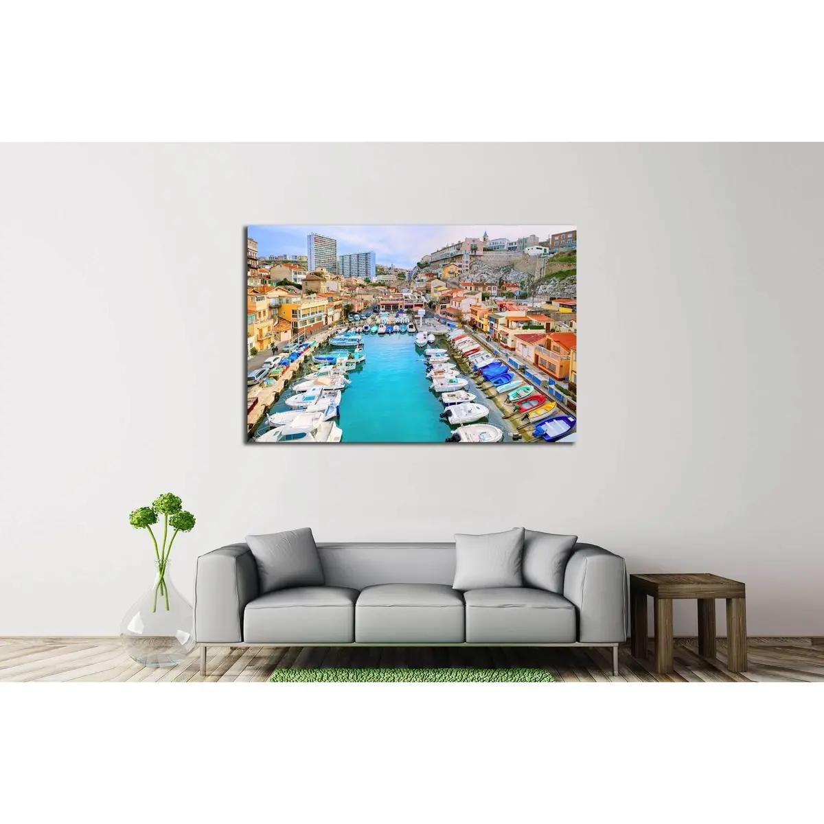 Colorful Yacht Harbour In Old City Of Marseilles, France №2598 Ready To Hang Canvas Print 3