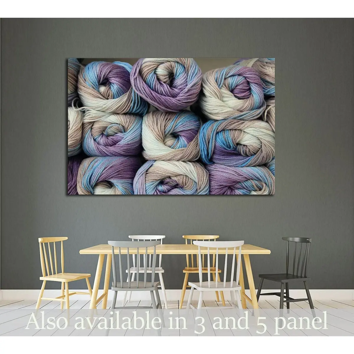 Colorful Yarn №2539 Ready To Hang Canvas Print 1