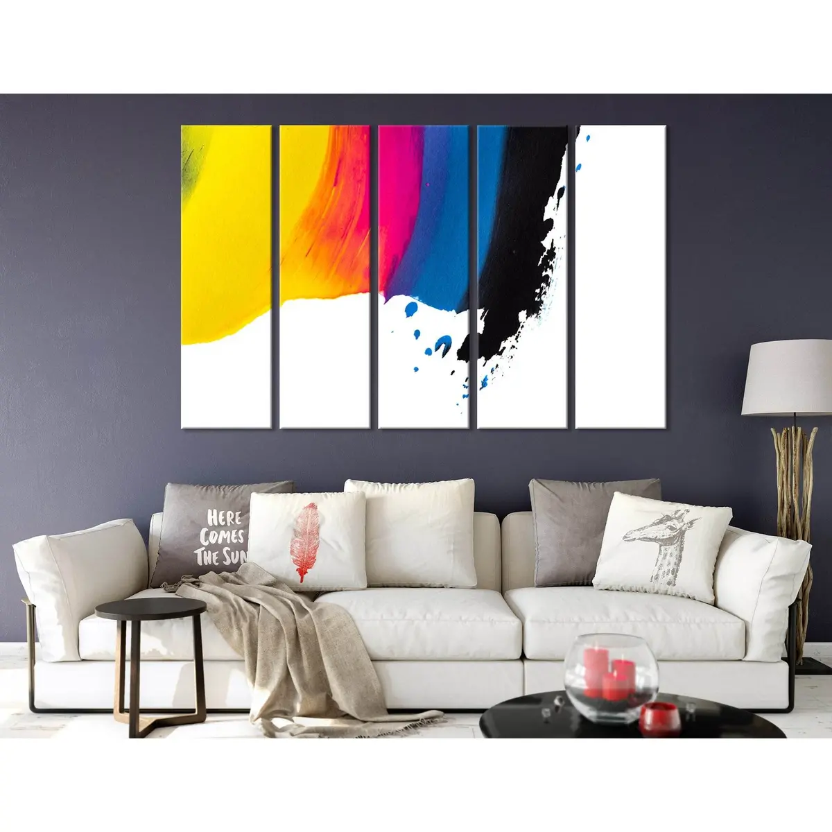 Abstract Rainbow Colors Canvas Art Print №04412 – Pre-Stretched & Ready to Hang - Image 3