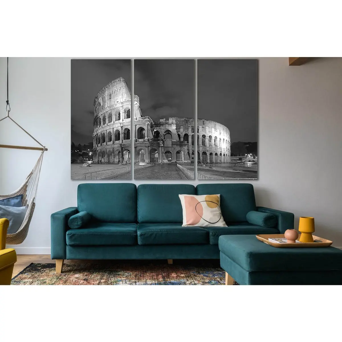 Colosseum Night Rome Black And White №Sl834 Ready To Hang Canvas Print 5