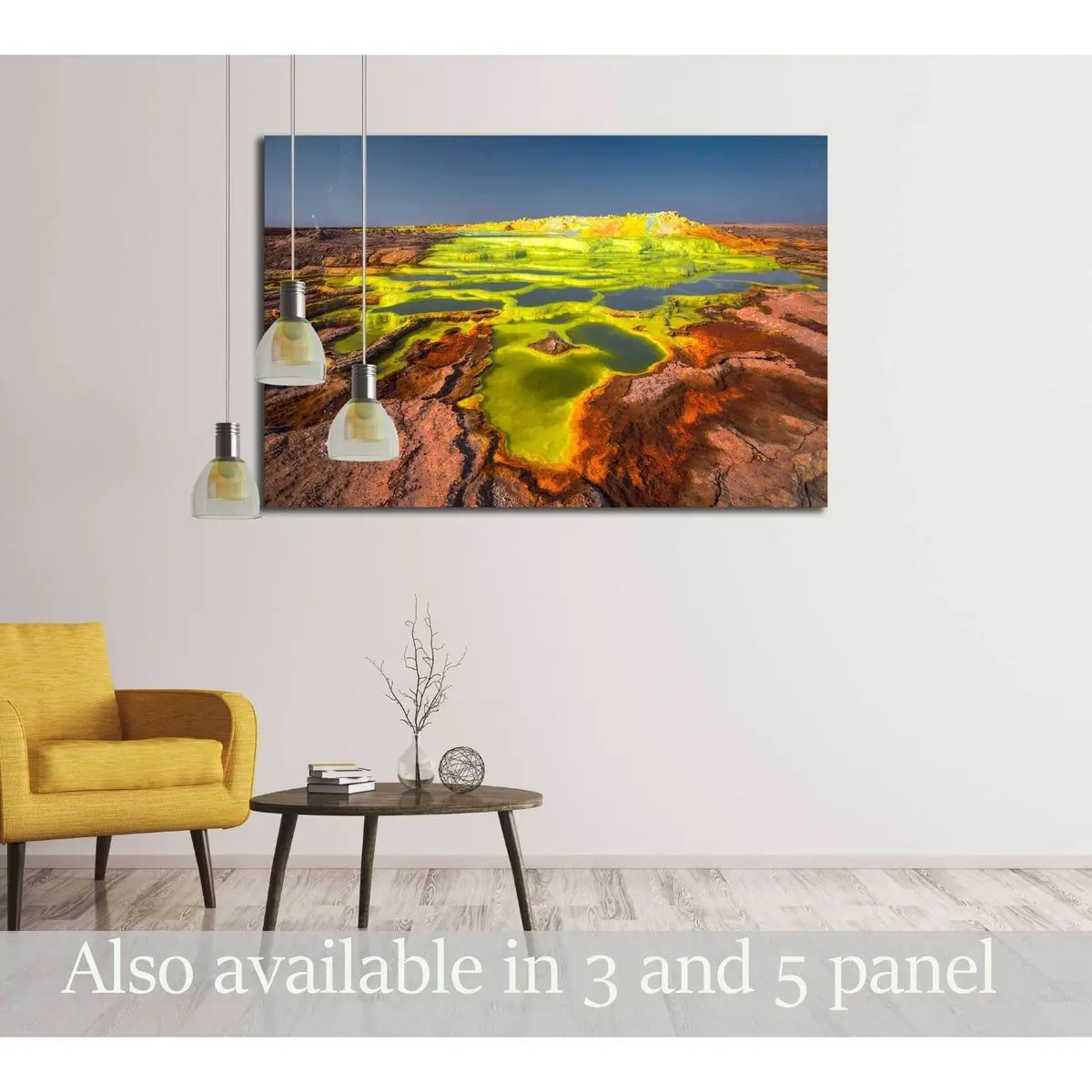 Colourful Dalol Volcano In The Ethiopian Danakil Desert №3193 Ready To Hang Canvas Print 1