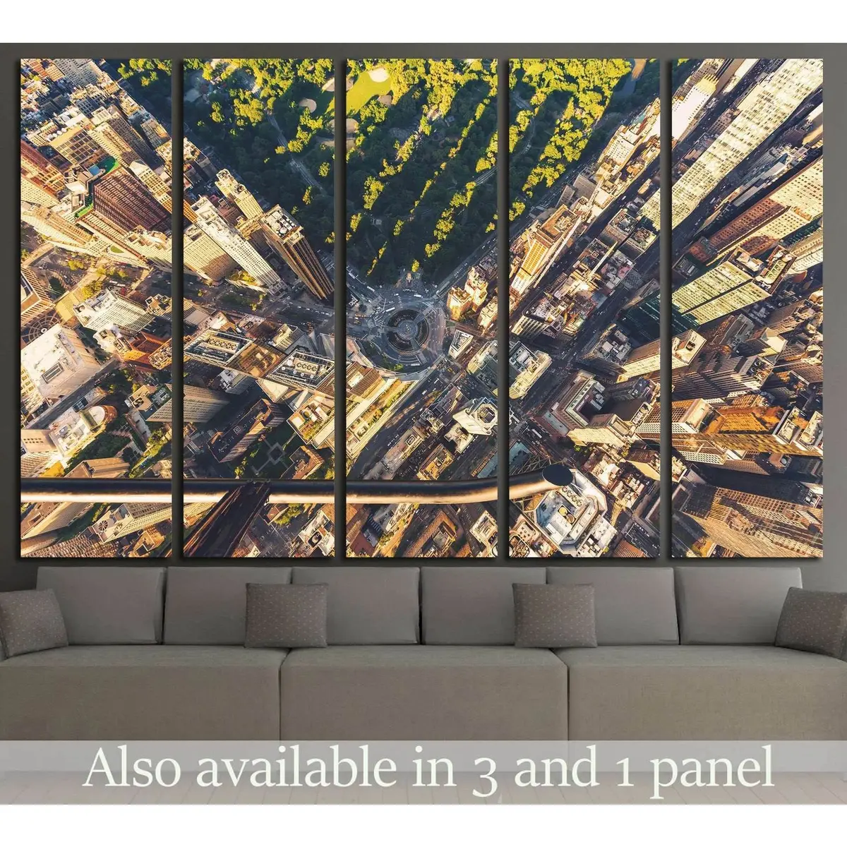 Sunset View of Columbus Circle & Central Park, NYC — Ready-to-Hang Canvas Art Print #1654