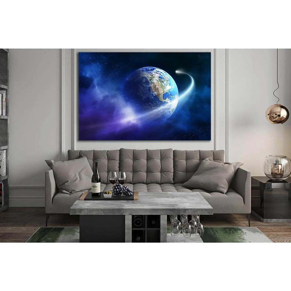 Comet Orbiting Planet Earth №Sl432 Ready To Hang Canvas Print 1