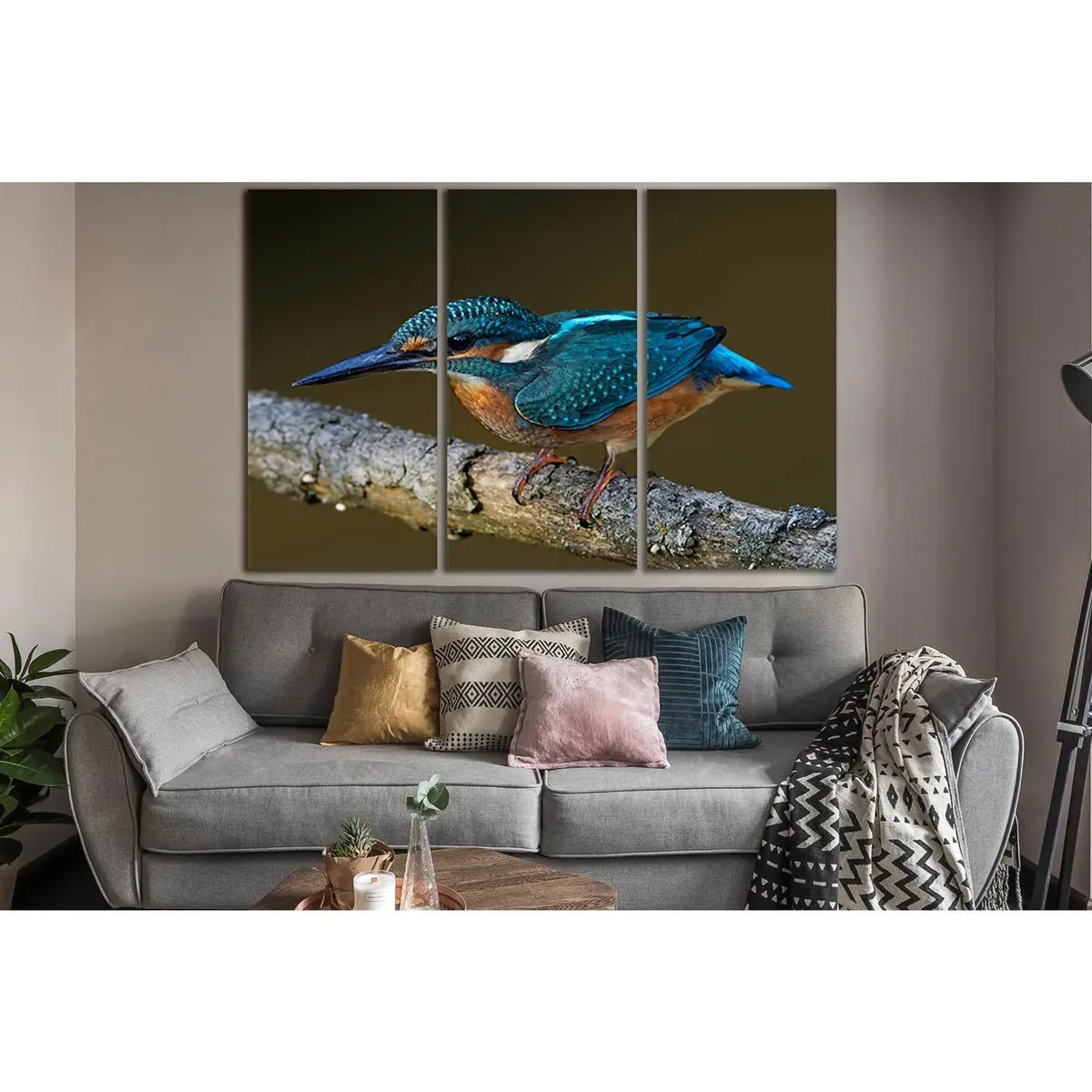Common Kingfisher Bird Close Up №Sl1022 Ready To Hang Canvas Print 5
