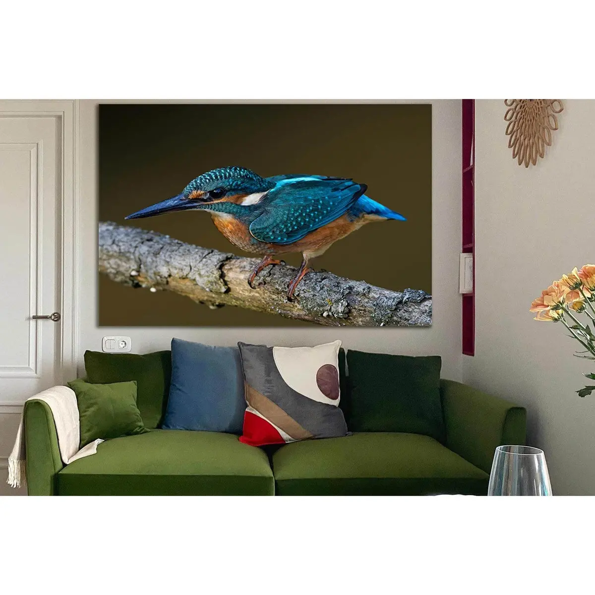 Common Kingfisher Bird Close Up №Sl1022 Ready To Hang Canvas Print 2