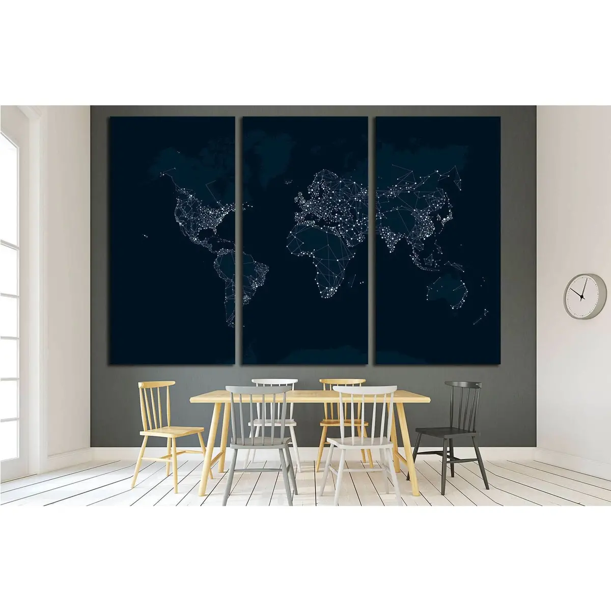 Communications Network Map Of The World №1931 Ready To Hang Canvas Print 5