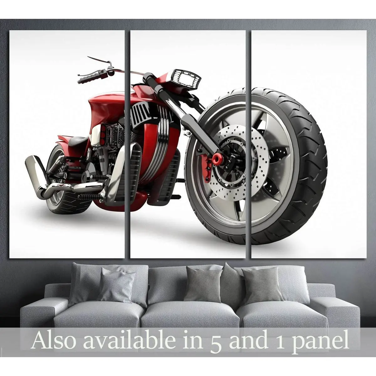 Concept Motorcycle Isolated On White Background №1864 Ready To Hang Canvas Print 5