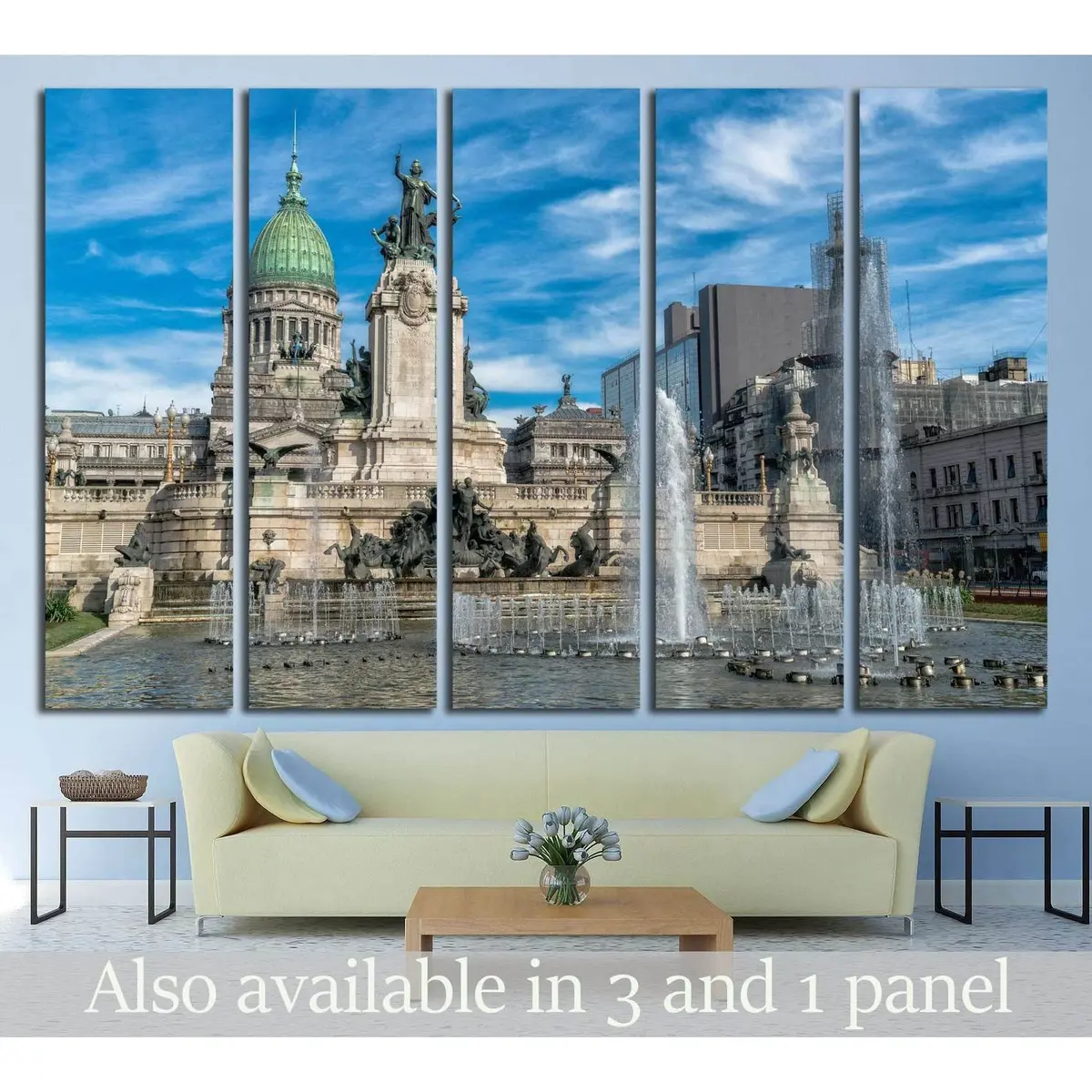 Argentina Congress Building in Buenos Aires – Ready-to-Hang Canvas Wall Art #1239
