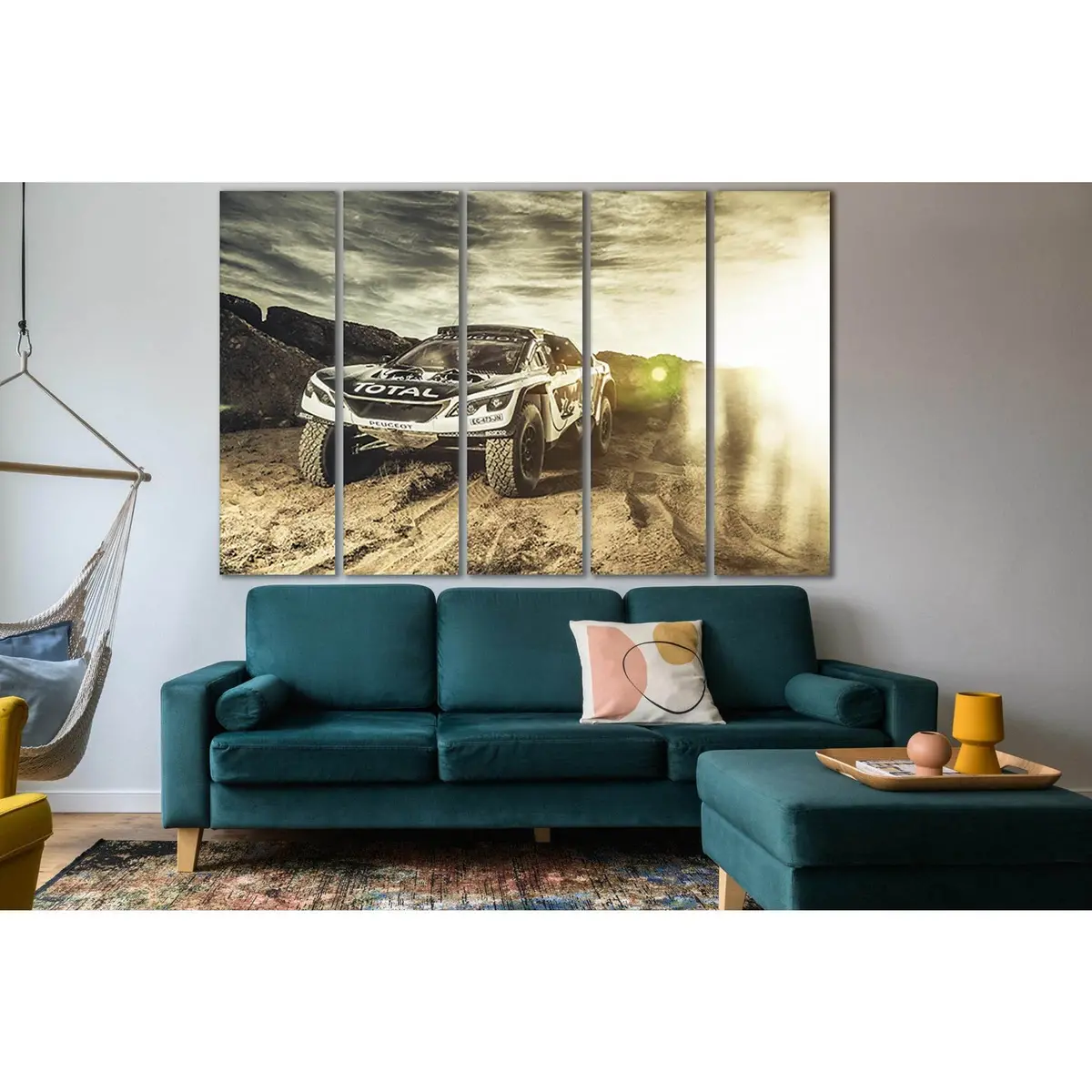 Stylish Rally Racing Canvas Art – SL936, Pre-Hung Wall Decor