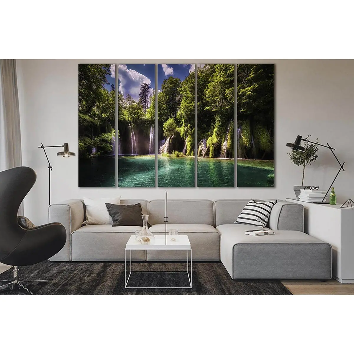 Lake Plitvice National Park-Inspired Ready-to-Hang Canvas Print (SL461) - Image 3